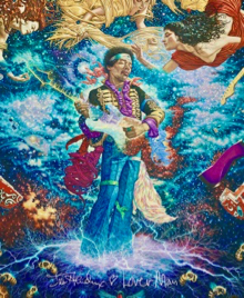 Jimi Hendrix psychedelic single art