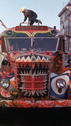 furthur school bus in psychedelic colors
